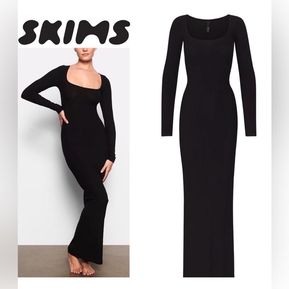 SKIMS SOFT LOUNGE LONG SKEEVE DRESS  M NWT